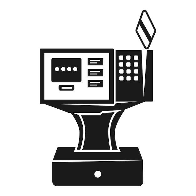 Иконка банкомата Простая иллюстрация векторной иконки банкомата для веб-дизайна на белом фоне