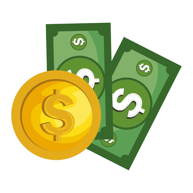 Vector cash money isolated icon