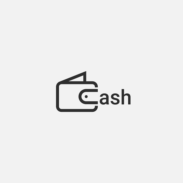 cash or money plus wallet logo icon monogram template