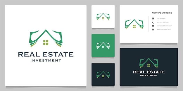 Denaro contante e tetto home real estate logo design