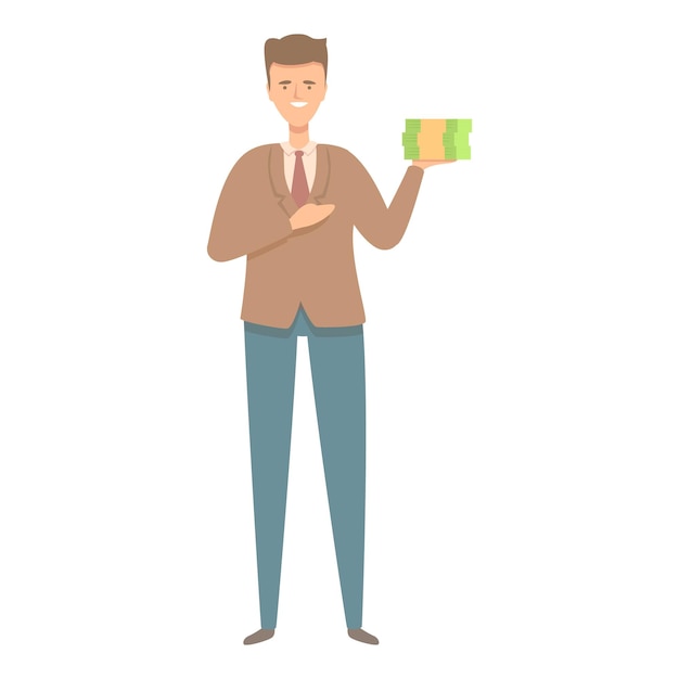Cash pack credit icon cartoon vector Loan bank Digital finance