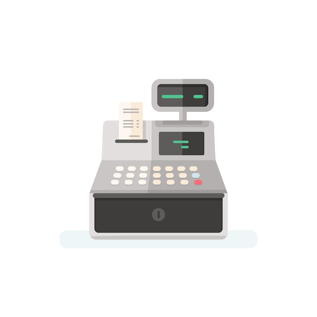 Vector cash register icon store counter machine