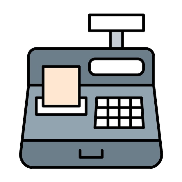 Vector cash register vector illustratie stijl