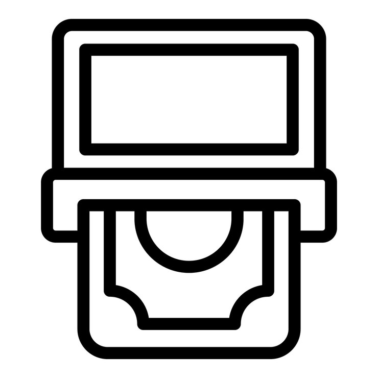 Vector cash ticket terminal icon outline vector pay money for travel