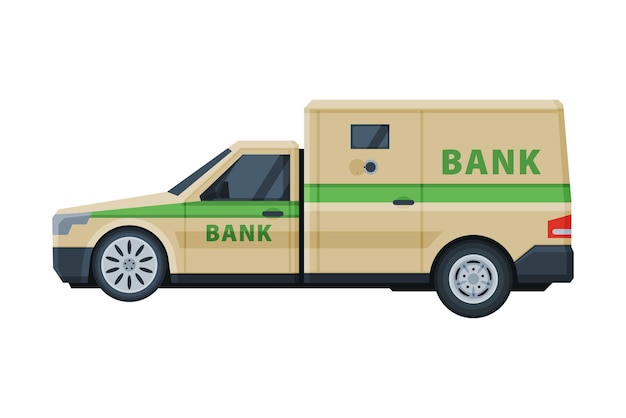 Cash van auto banking valuta en waardevolle spullen transport bank beveiliging financiële dienst vector