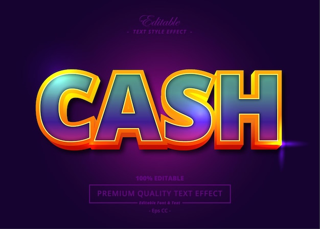 CASH VECTOR TEXT STYLE EFFECT