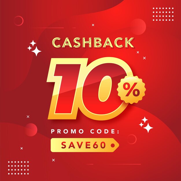 Cashback 10 background design for promotional product