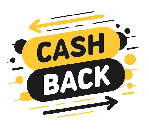 Cashback aanbieding banner ontwerp promotie terugbetaling cashback geld verkoop poster vector