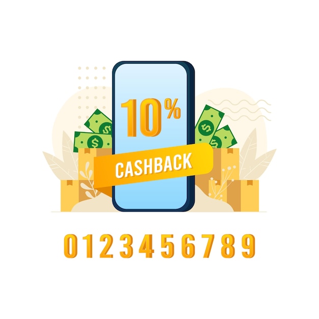 Cashback banner ontwerp illustratie