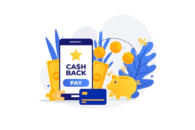 Cashback concept with smartphone