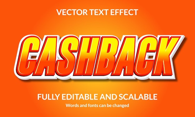 Cashback Editable 3D text style effect