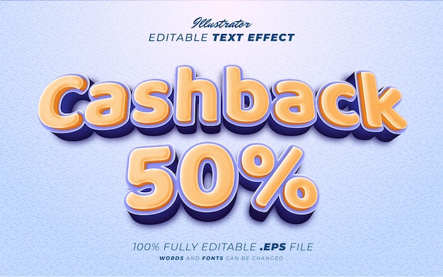 Cashback editable text effect