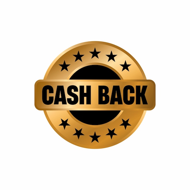 Vector cashback gouden vector embleem, cashback label stempel
