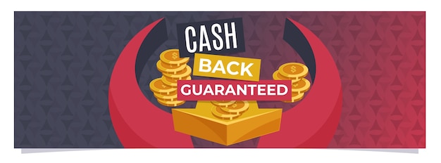 Vector cashback guaranteed web banner template