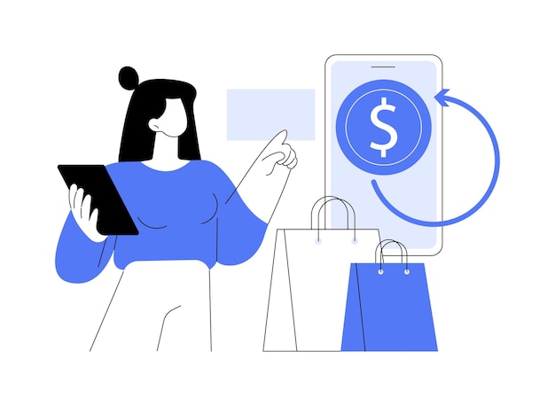 캐쉬백 절연 만화 벡터 일러스트