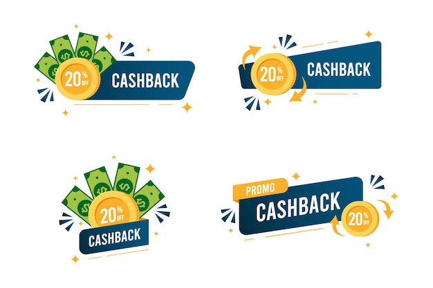 Vector cashback label badge concept collections