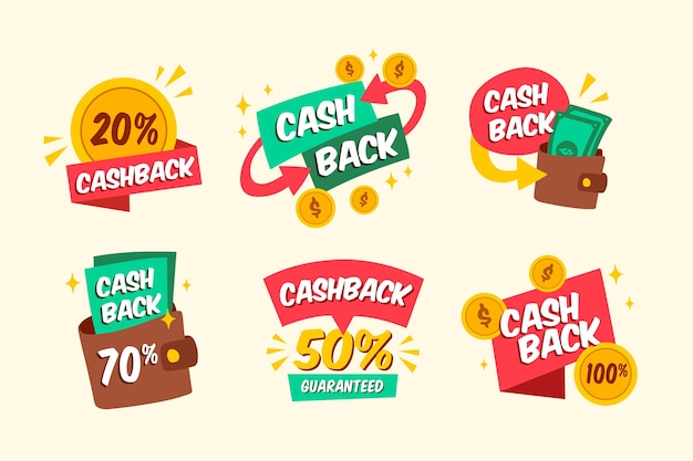 Vector cashback labels pack