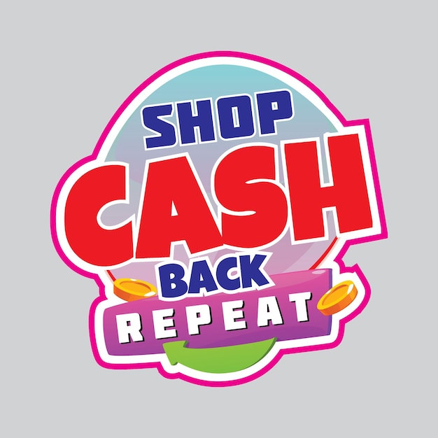 A cashback logo and sticker refund cash and cash money sticker