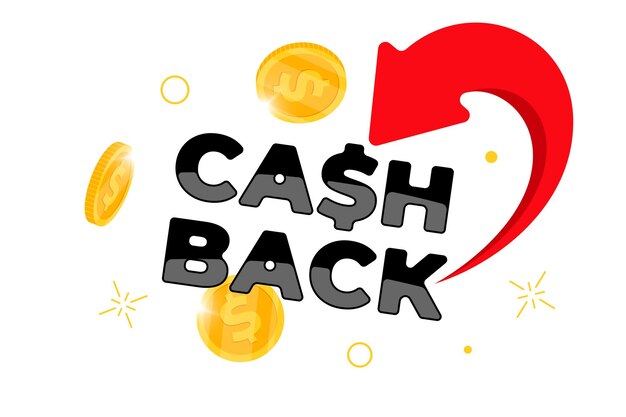 Концепция баннера программы лояльности cashback. возвращены падающие монеты в шаблон оформления банковского счета. плакат службы возврата денег. бонусный символ доллара возврата наличных денег. отдельные векторные иллюстрации