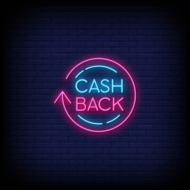 Cashback neon signs style text