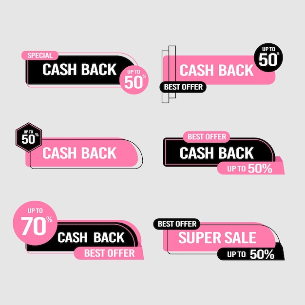 Cashback Sticker Clipartsset