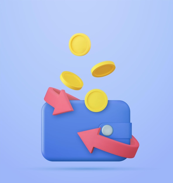 Cashback in wallet icon concept