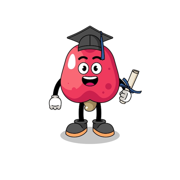 Cashew mascot with graduation pose