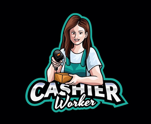 Cashier Mascot Logo Design