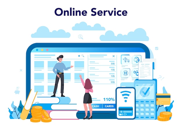 Cashier online service or platform. client service, payment operation.