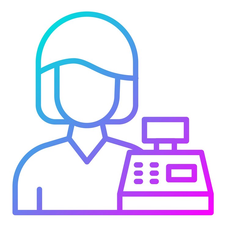Vector cashier vector icon can be used for women iconset