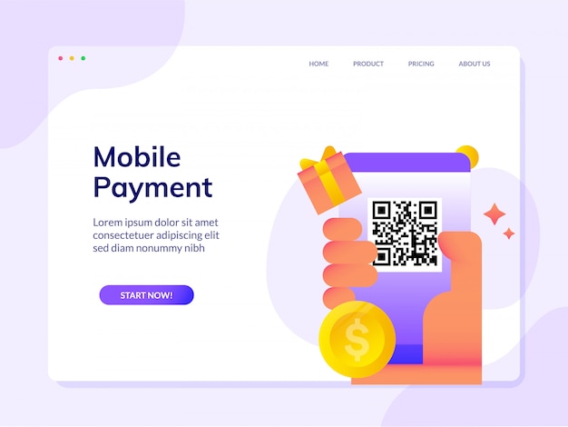 Cashless Mobile Payment Website Landing Page 