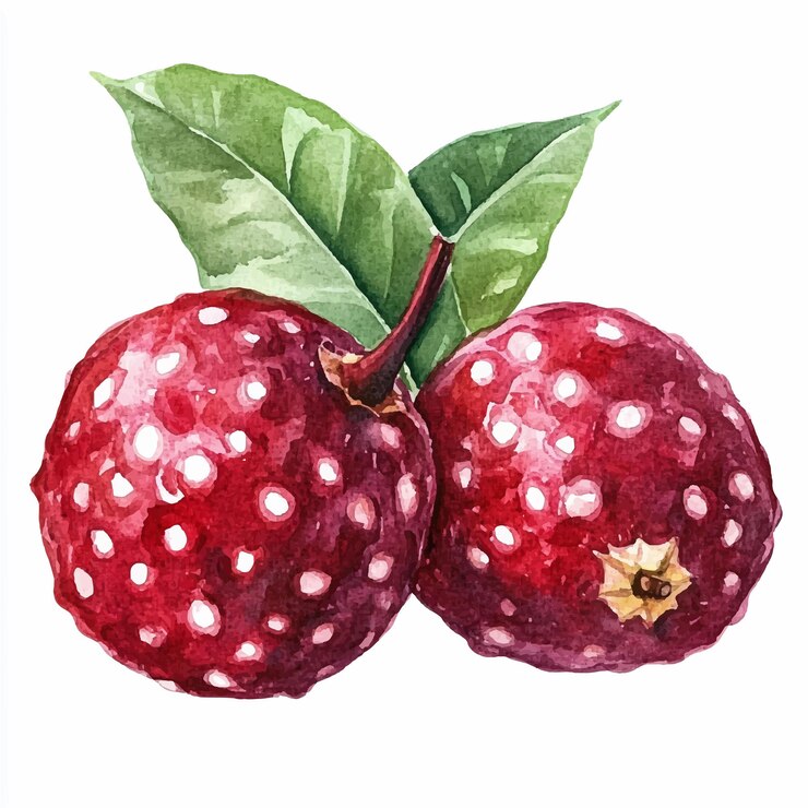 Vector casimiroa fruit watercolor clipart illustration