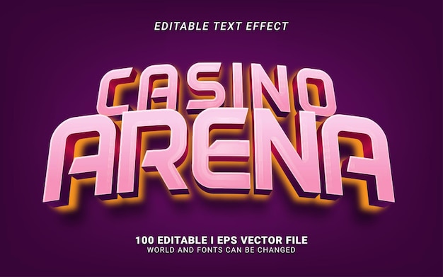 Редактируемый текстовый эффект casino arena