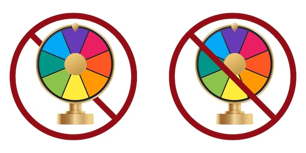 Casino ban prohibit icon not allowed illegal gambling forbidden fortune wheel