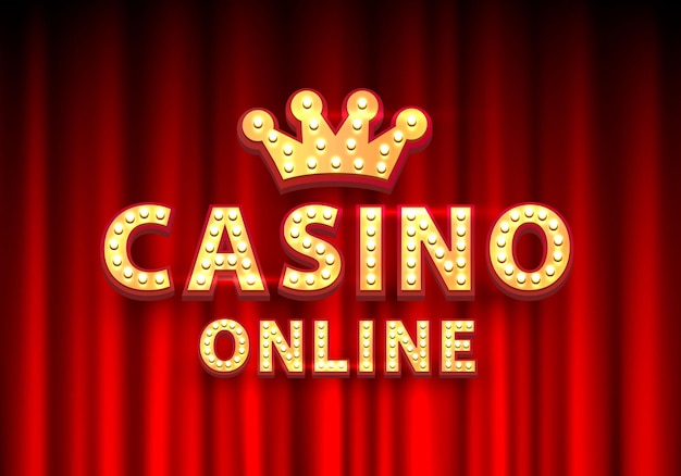 Casino banner text on the background of the brick wall. vector illustration