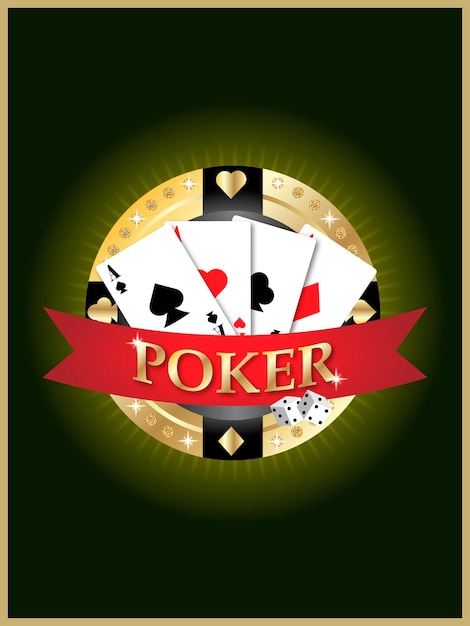 Banner del casinò con carte da poker e dadi.