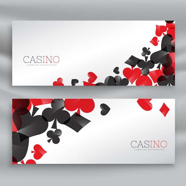 Casino banners met speelkaarten symbolen