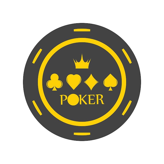 Vettore icona del chip del casinò logo dell'icona del vettore del chip del poker fiches del casinò per poker o roulette illustrazione vettoriale isolata su sfondo bianco