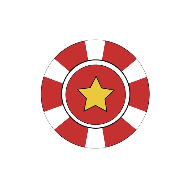 Casino chip token vector simple icon Poker game Texas holdem