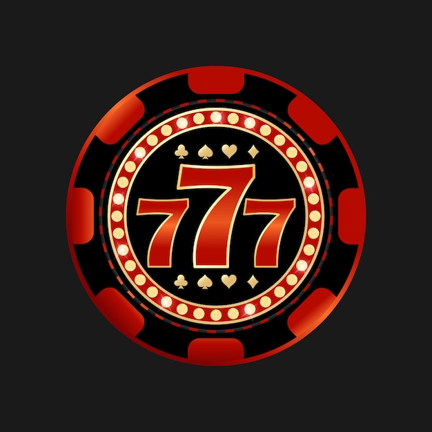 Vettore chip del casinò con jackpot 777