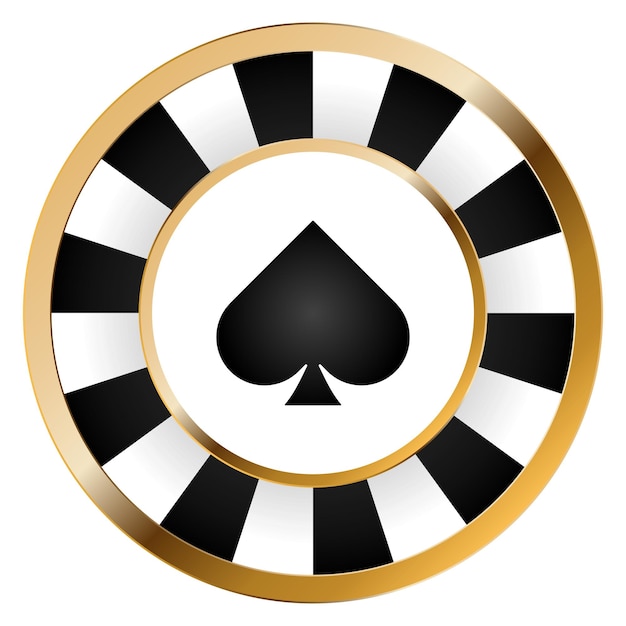 Casino chip with card suit Spades