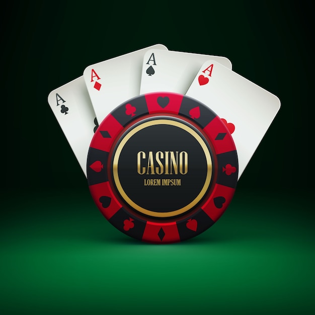 Chip da casinò con posto per il tema textrealistic