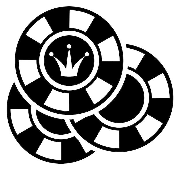 Casino chips black icon gambling game symbol