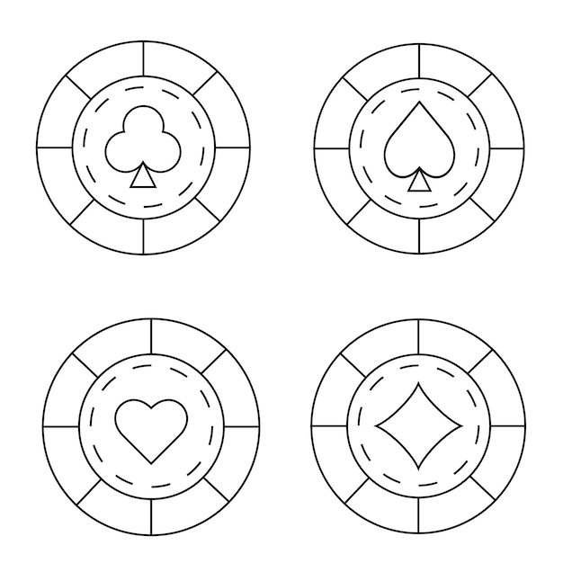 Vettore fiches del casinò per poker o roulette. elementi per progettare logo, sito web o sfondo. illustrazione vettoriale