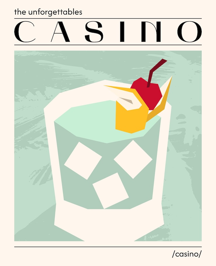 Vector casino cocktail vector illustration of classic alcoholic drink in old fashioned glass