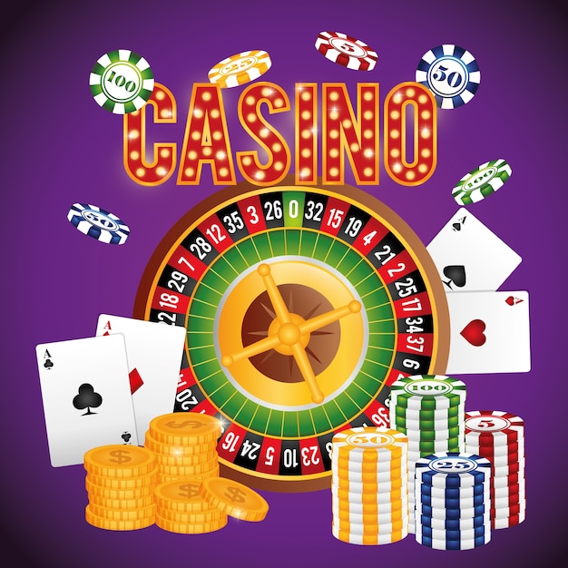 Casino concept met las vegas pictogram ontwerp