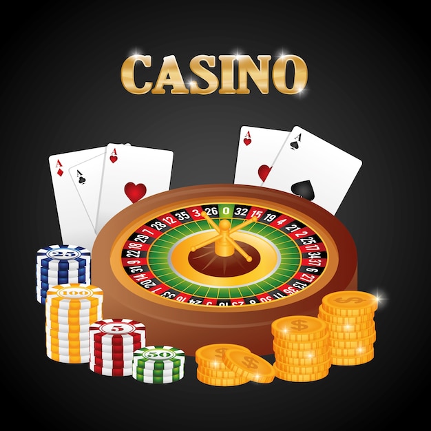 Casino concept with las vegas icon design