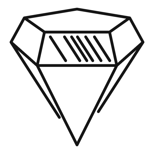 Vector casino diamant pictogram overzicht casino diamant vector pictogram voor webdesign geïsoleerd op een witte achtergrond