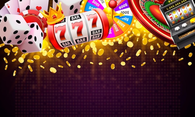 Vector casino dice banner signboard on background. vector illustration