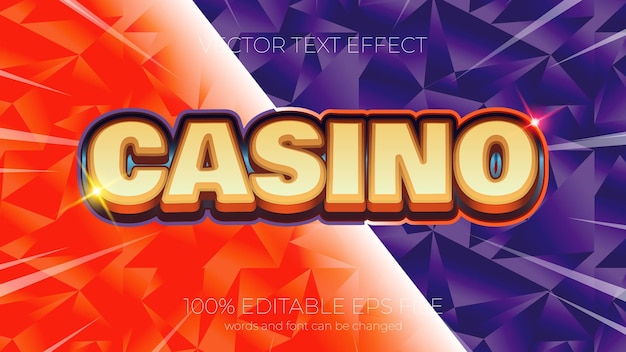 Casino editable text effect style EPS editable text effect